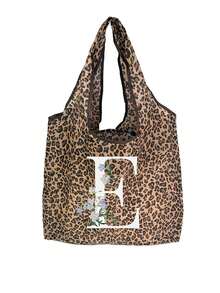 Mala de Senhora com Estampa de Leopardo e Flores Margarida, Personalização de Inicial A-Z, Grande Capacidade | Espaço Amplo para Compras, Design Dobrável, Adequada para Uso Diário, Viagens, Trabalho e Compras de Supermercado - Carteira com Estampa de Leopardo, Mala a Tiracolo Multifuncional, Pega Resistente, Acessório de Moda com Padrão, Presente para o Dia do Professor, Regresso às Aulas, Dia da Independência, Viagens de Férias - Multicolorido - Ver 23