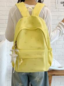 LECEY Mochila de gran capacidad para estudiantes de secundaria, preparatoria y universidad para mujeres - Amarillo - Ver 1