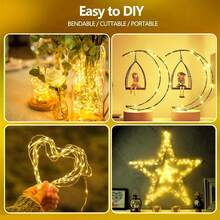 LED Starry Copper Wire String Lights Battery Powered (Batteries Not Included) Suitable For Bedroom, Christmas, Party, Wedding, Centerpiece And Decoration - String Lights - View 8