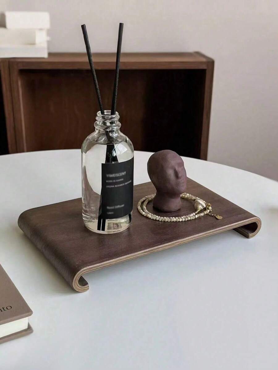1件胡桃木裝飾托盤，香氛與芳療展示盤，桌面收納整理架，手錶架，極簡復古茶盤，乾茶盤，居家茶盤，飯店展示盤，長方形珠寶收納盤，精選木質設計