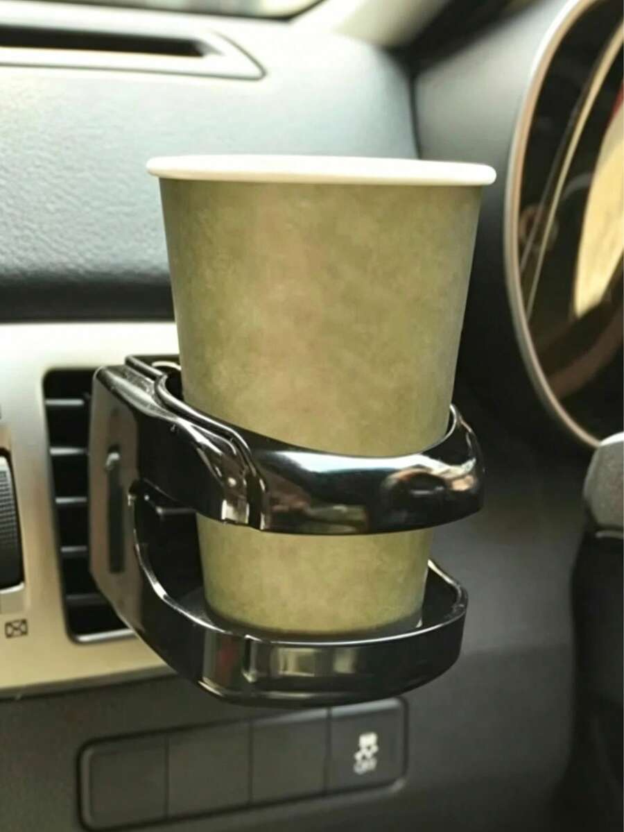 Universal Car Air Vent Cup Holder, ABS Material, Includes Ashtray Holder And Cushion Pad, Suitable For Various Water Bottles And Cans, Clip-On Design, Non-Slip Base, Fits 99% Of Car Models