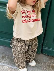 Popular Neutral Color Baby Girl Basic T-Shirt, Loose Round Neck Breathable Baby Girl Holiday Daily Play Set - Apricot - View 1