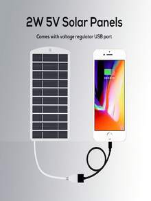 2W Lightweight Solar Charger, Portable Outdoor USB Solar Panel Power, Suitable For Phones And Headphones, Compact Backpack Solar Panel, Suitable For Camping, Hiking And Emergency Use - Solar Panel - View 9