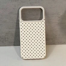 Phone Case - Black Polka Dot Pattern Lychee Grain Phone Case Suitable for Apple  17 16 15 14 13 12 11 Plus Pro Max Series Phone Case Personalized Ins Style Protective Case Fashion Phone Case Easy Protection Cute Pictures - Weiss - Übersicht 4