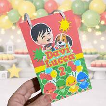 10 Sacolinhas Personalizadas para lembrancinhas - Bento e Totó - Multicolorido - Visão 4