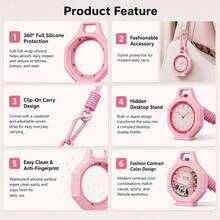 Shockproof Silicone Protective Case For AP Royal Pop X - Lightweight Full Coverage Frame Protective Cover With Lanyard Ring And Clip-On Bag Hook Design, Outdoor Decoration, Personalized Watch Accessory, Perfect Travel And Daily Gift - Multicolor - View 7