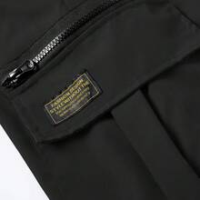 Men's Long Sports Cargo Pants, Elastic Drawstring Waist, Built-In Multi-Pocket Design, Outdoor Hiking Black - Black - View 9