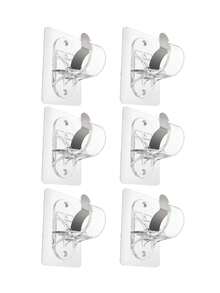 8/6/2 pièces Support de tringle autoadhésif, support de tringle sans perçage, support de tringle autoadhésif réglable, crochet de tringle multifonction sans clou, convient pour les chambres, les salles de bain, les salons et les dortoirs - transparent - Voir 18