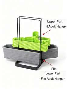 Large Capacity Steel Space-Saving Hanging Clothes Rack Stackable Shelf - Detachable Heavy Duty Metal Storage Rack, Modern Vertical Standing Rack, Wall-Mounted, Sturdy And Stylish, Easy To Assemble, Suitable For Closet/Laundry Room/Bedroom, Ideal For Small Spaces And Home Decor - Multicolor - View 2