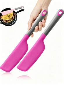 Extra Large Silicone Cake Scraper, Heat Resistant, Non-Stick And Flexible, Suitable For Cooking, Baking, Mixing And Scraping. Also Includes Silicone Jam Scraper, Large Cake And Butter Scraper, Baking Kitchen Tools, Kitchen Accessories - Multicolor - View 7