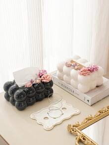 花卉裝飾棉花糖餐巾紙架 衛生紙盒 紙巾收納盒 - 彩色 - 查看 8