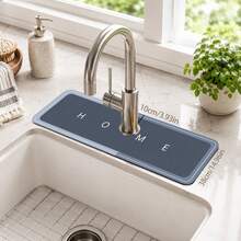 1pc Anti-Slip Diatomaceous Earth Faucet Drain Mat, Quick-Dry Absorbent Sink Splash Guard, Rubber Base, Suitable For Kitchen/Bathroom Faucets - Multicolor - View 9