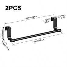 2PCS/1PC Single Bar Towel Rack, Cabinet Door Hanging, Drill-Free Stainless Steel Towel Bar, Kitchen Storage Rack, Storage Rack, Hanging Rack, Bath Towel Storage Accessories, Kitchen Tools, Kitchen Essentials, Home Essentials, Room Decor - Multicolor - View 10