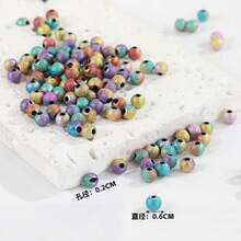 200pcs/500pcs 0.24In Mixed Color Acrylic Round Beads, Wrinkled Glitter Spacer Beads, Perfect For DIY Beading And Jewelry Crafts Accessories - Mixed Color Wrinkle 6 Beads - View 6