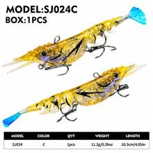 PRO BEROS Proberos 1件 10.3cm/11.2g 多節軟蝦擬餌,附鋒利三叉鉤,仿生淡水海水釣魚誘餌 - 蝴蝶型 - 查看 20
