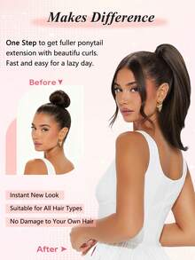 nimoki 14 Inch Elegant Claw Clip Ponytail Hair Extension, Heat-Resistant Synthetic Fiber, Easy To Wear Hair Accessory, Suitable For Women's Daily Use And Various Occasions - Multicolor - View 6