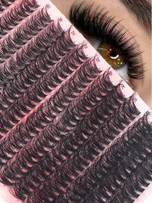 14 Rows Single-Cluster Lashes DIY Eyelash Extensions 10-18mm Sparse Eyelash Clusters Thin-Band Cross Natural False Eyelash Clusters, Eyelash Clusters, Individual Lashes, Lashes, False Lashes - D - View 3