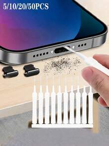 50pcs/20pcs/10pcs/5pcs Mini Cleaning Brushes, Suitable For Cleaning Holes And Crevices, Electronic Cleaning Soft Bristle Brushes, Bathroom Anti-Clogging Ultra-Fine Nylon Cleaning Brushes, Phone Crevice, Toilet Gap Cleaning Brushes, Household Cleaning Tools, Suitable For Shower Heads, Phone Keyboards, Computers, Laptops, Etc., Bathroom Accessories, Phone Cleaning Set, A-IrPods Cleaning Set - Multicolor - View 3