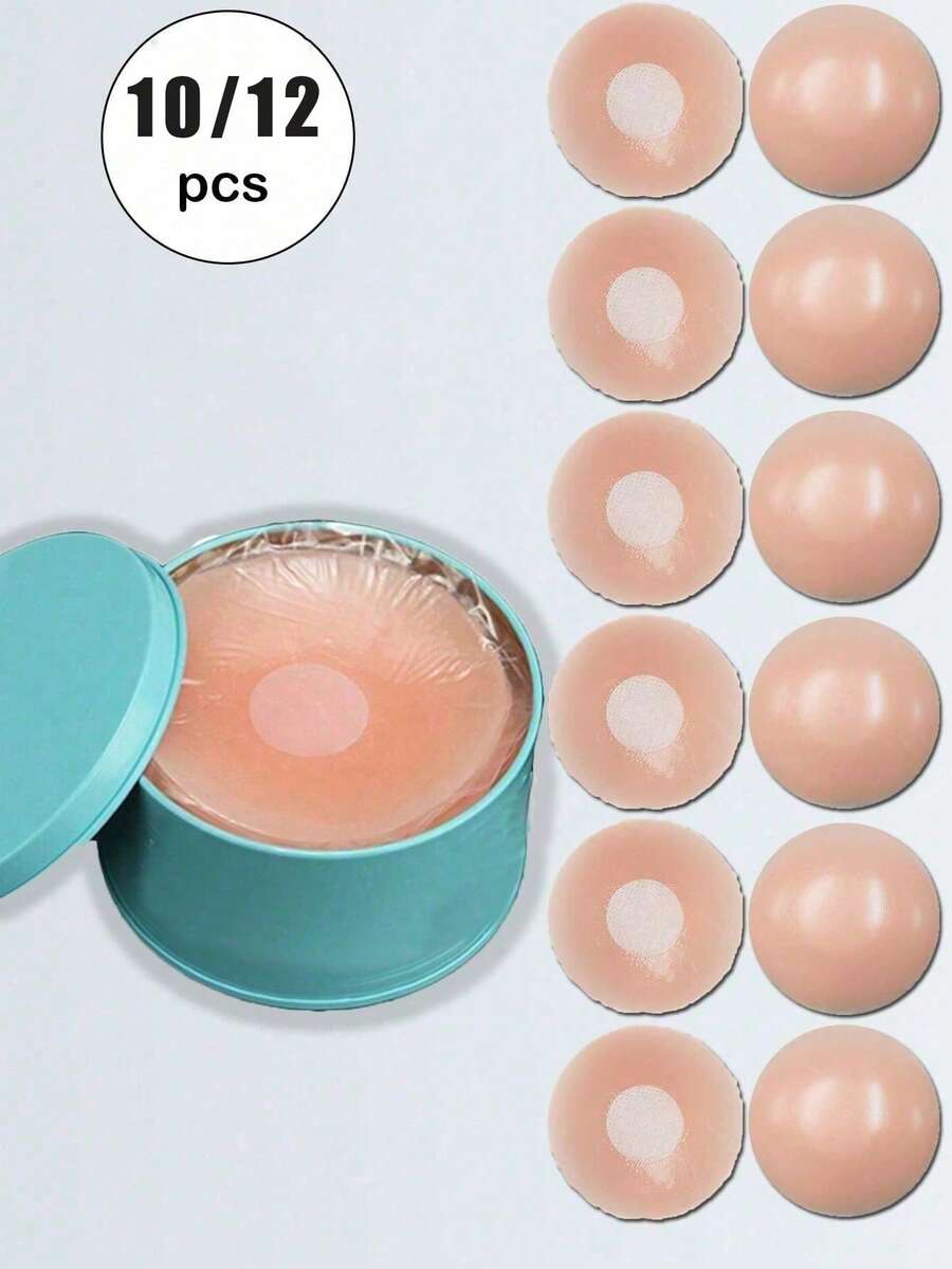 可重复使用的硅胶乳贴,花朵提拉隐形胸贴,粘性乳贴 - 彩色 - 查看 1