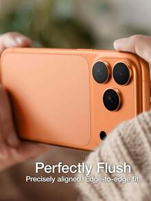 3 Paquetes - Naranja - Protector de Lente de Cámara Compatible con iPhone 17 Pro/Pro Max [Lente AR], Tapa de Lente, Recubrimiento AF/AR, Estructura Óptica de 7 Capas, Se Ajusta Perfectamente al Body, Accesorio para Teléfono, Compatible con Fundas de Teléfono. - Naranja Quemada - Ver 3
