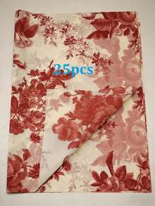 10/20/25/50 Sheets Red Peony Pattern Tissue Paper, Suitable For DIY Crafts, Party Gifts, Bouquet Wrapping, Clothing Packaging And Birthday Gift Decoration - Red Peony - View 8
