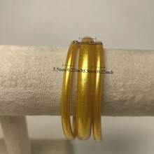 3pcs Ladies Jelly Bangle Set Dual Sizes 9mm 5.5mm Stackable Wrist Bangles Elegant Party Fashion Jewelry Accessory Birthday Gift - 9mm + 5.5mm*2 - View 2