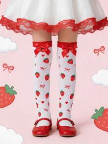 1 Pair Cute 3D Plush Capybara Print Over-The-Knee Socks, Pink Cartoon Animal High Socks, Girls Fun Socks, Children's Holiday Essential - Multicolor - View 6
