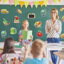 Set Dekorasi Kelas Kembali ke Sekolah 1/5/10/20 Buah, Dekorasi Papan Buletin Kembali ke Sekolah, Potongan Bus Sekolah, Dekorasi Kelas untuk Perlengkapan Pesta Kelas Sekolah - Cetak Dua Sisi - A - View 4
