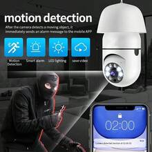 1套无线智能家居安防监控系统，灯泡式安防摄像头，户外5GHz/2.4GHz WiFi IP摄像头，360°全景，移动侦测报警，双向语音，夜视功能 - 彩色 - 查看 10
