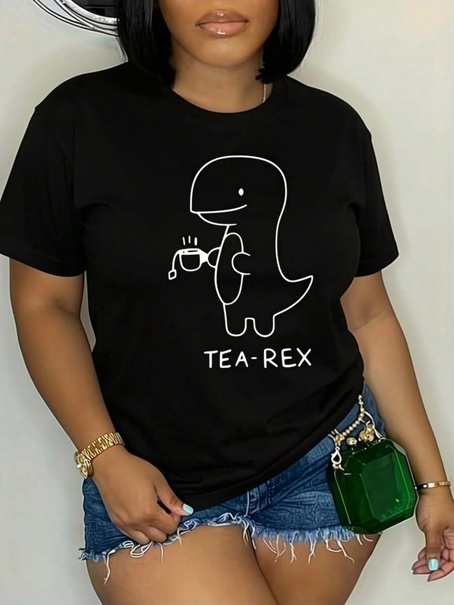 T-shirt à col rond surdimensionné pour femmes - Haut doux à manches courtes de type chemisier pour le printemps, l'été et l'automne | Chemise basique décontractée lavable en machine | Coupe ample et confortable pour un usage décontracté (Pas de problème de nom historique) 2026 - Noir - Voir 1