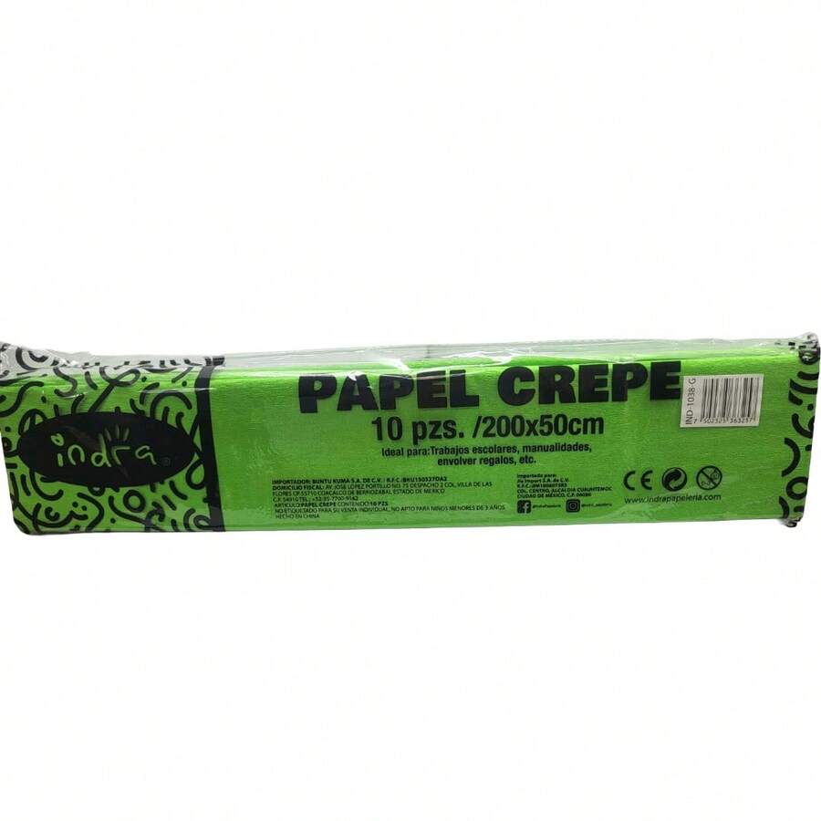 Crepe Paper, Pack Of 10 Sheets - MEDIUM GREEN - View 1
