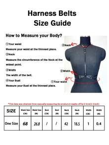 1pc Women Chest Harness Elastic Tight Corset Bra Straps With Choker Belt Gothic Punk Adjustable Harness Body Accessory - Black - View 4