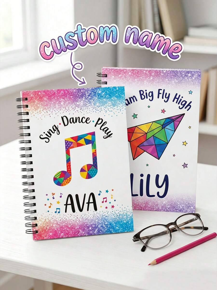 Customized Name Loop Notebook, Suitable For Primary School Students, Parents, Teachers And Gift Buyers. It Is An Assignment Record Book, Suitable For Various Occasions Such As The Start Of The School Year, The New Semester, And Christmas. - Multicolor - View 1