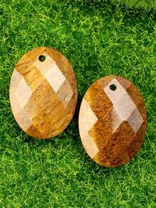 1/2PCS Natural Faceted Oval Pendant, 15*20mm Size, For Jewelry Making, DIY Necklace, Earrings, Wedding Favors, Valentine's Day Handmade Gifts - Cross-section - View 15