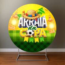 Round Party Backdrop, Easy To Put On, 1.50m, For June Festivals And Arraiás (Brazilian June Festival). - FJN170 - 查看 2