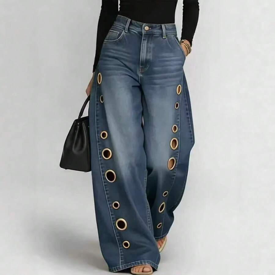Women Jeans - 復古藍 - 查看 1