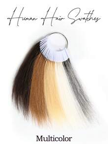 30pcs Human Hair Swatches Straight Hair Pieces For Testing Color For Dyeing Test Perfect For Professional Use 6-8 Inch - Multicolor - View 14