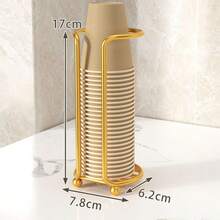 1pc Cup Storage Rack Bar Milk Tea Coffee Cup Holder Disposable Paper Cup Dispenser Multi-Purpose Iron Rack For Home - Single Cell - View 1