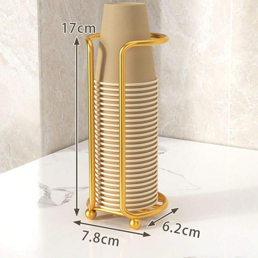 1pc Cup Storage Rack Bar Milk Tea Coffee Cup Holder Disposable Paper Cup Dispenser Multi-Purpose Iron Rack For Home - Single Cell - View 1