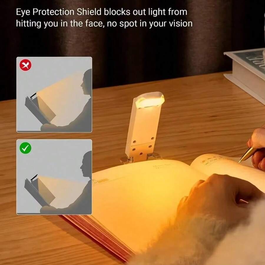 1pc Foldable Mini LED Flashlight With Adjustable Transparent Bracket, Portable Book Light Desk Lamp For Reading Studying Working Camping Emergency Home Bedroom Office Night Lighting Use - Night Light - View 1