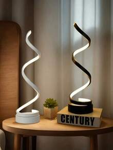 1pc USB Cable Tri-Color Adjustable Indoor Atmosphere Light, Spiral (Expandable), Plug-In Table Lamp Suitable For Children At Home, Study, Office, Living Room, Bedroom, Office, Bedside Table And Other Places - Multicolor - View 3