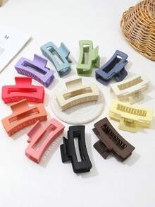 12pcs Multicolor Y2K Square Hair Claws, Gift For Cute Girls, Hair Accessories, Girls Accessories, Girls Hair Clips, Girls Hair Ornaments, Birthday Party Small Gifts, Graduation Gifts, Cute Little Things, Holiday Essentials, Festival Accessories, Teacher Gifts, Summer Accessories, Wholesale, Cheap, Birthday Wishes, Y2K Accessories, Elegant Girls Hair Clips - Multicolor - View 6