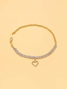 1pc Fashionable New Heart-Shaped Versatile Anklet Foot Jewelry For Girls - Multicolor - View 6