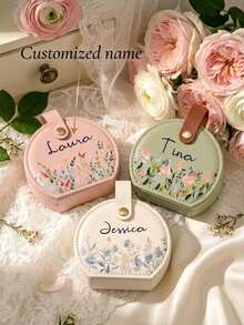 Boîte à bijoux personnalisée - Fleur d'anniversaire, Boîte à bijoux personnalisée - Fleur d'anniversaire, Boîte cadeau de demoiselle d'honneur de mariage pour les sœurs, Cadeau pour les femmes - Multicolore - Voir 3
