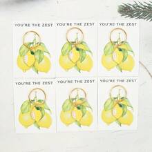 6 piezas Llaveros de Limón con Tarjeta de Felicitación "Eres el Mejor", Perfecto para Amantes del Limón, Regalo de Decoración de Fiesta, Cumpleaños, Regalo de Recompensa de Aprendizaje - Multicolor - Ver 10