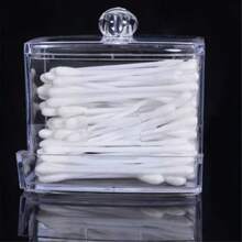 壓克力棉花棒收納盒 透明 Q-Tip 分裝收納盒附蓋 浴室儲物收納盒 - 透明Q型棉花棒分配器收納盒 - 查看 6