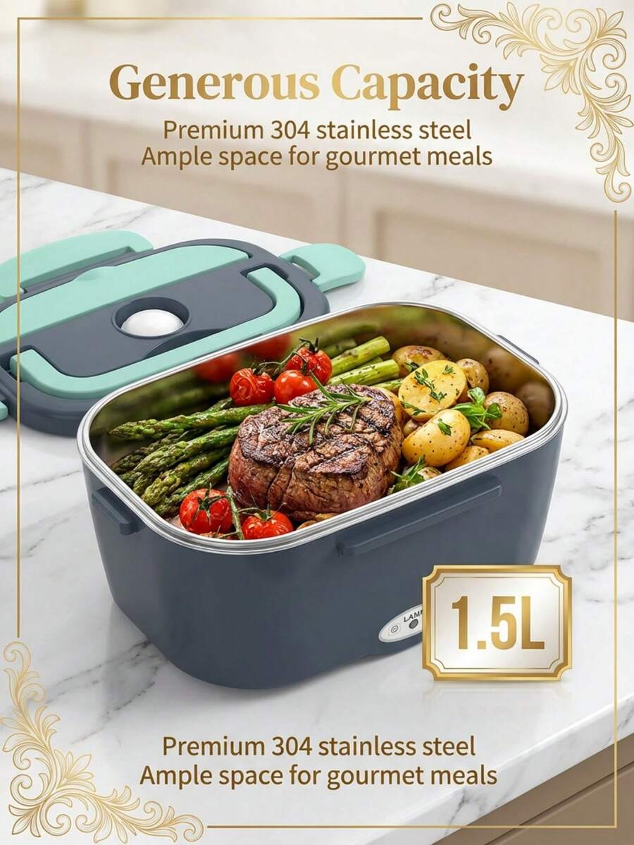 SMEGGEMS Lancheira Elétrica de 1,6L com Recipiente Destacável de Aço ...