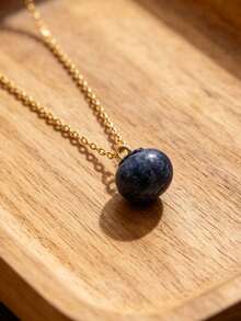 1pc Exquisite Versatile Summer Fruit Style Blueberry Necklace Fashion Personalized Jewelry Gift Suitable For Men And Women Daily Wear Perfect For Party And Holiday Gift Women Casual And Vacation Outfit Multi-Functional Accessory - Multicolor - View 4