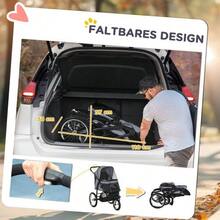 Foldable Dog/Cat Stroller With Reflectors, Storage Basket, Sunshade And Mesh Window, Oxford Gray. - 灰色 - 查看 4