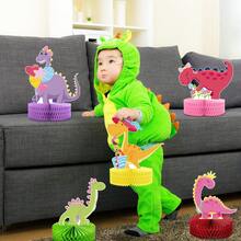 9pcs Paper Dinosaur Birthday Decorations Pink Dinosaur Party Table Decor 3D Honeycomb Centerpiece Dinosaur Tabletop Decor Dinosaur Birthday Party Supplies Party Table Centerpiece - View 6